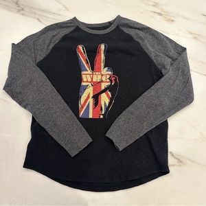 LUCKY BRAND men’s large thermal baseball raglan style THE WHO shirt